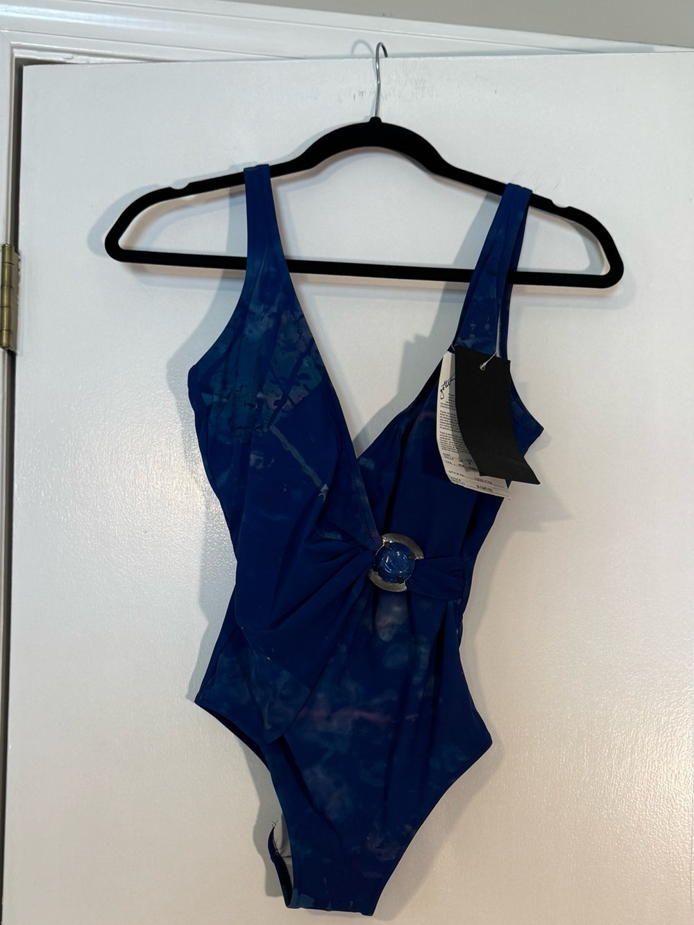 NWT Gottex Ocean Blue One-Piece w Front Ring Accent summer beach resort wear